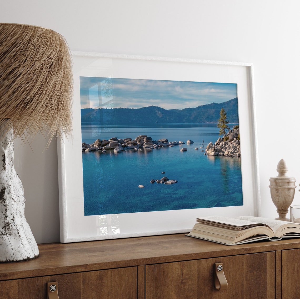 Lake Tahoe Crystal Blue Water Rocky Shoreline Pine Tree View Poster - Image 2