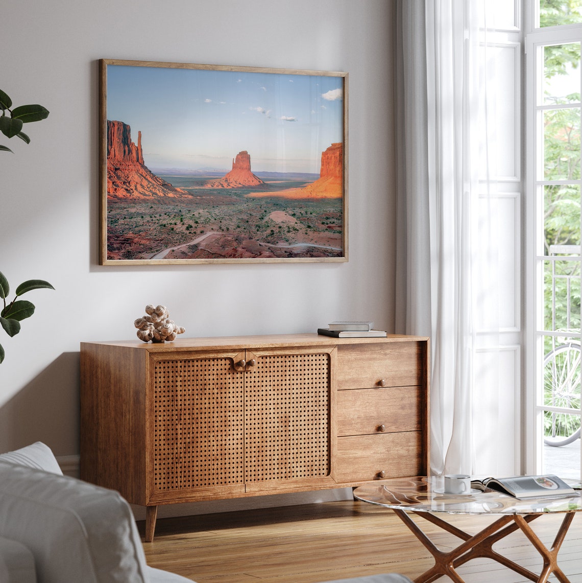 Monument Valley Red Rock Buttes Golden Light Desert Skyline Poster - Image 4
