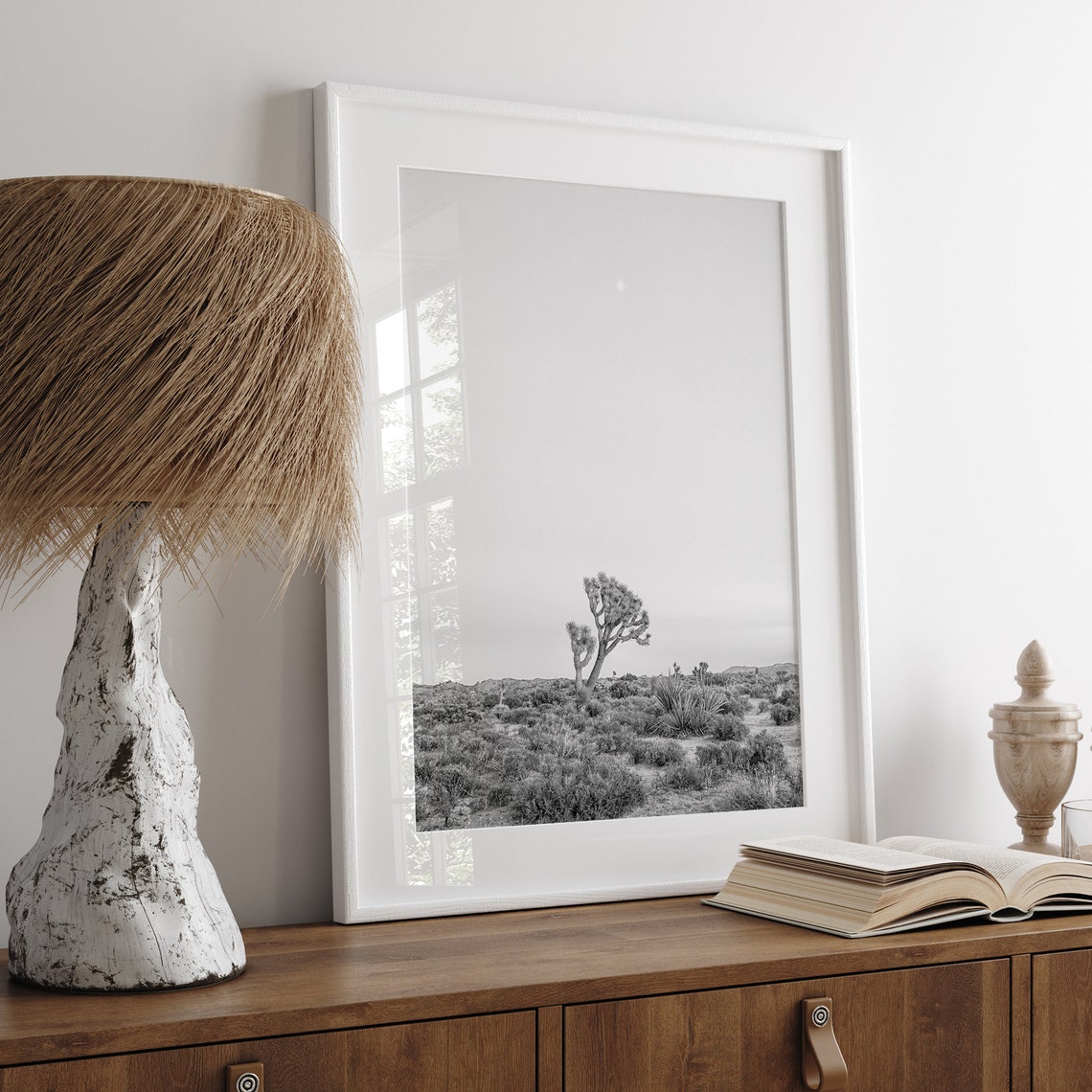 Joshua Tree National Park Desert Black White Minimal Landscape Poster - Image 3