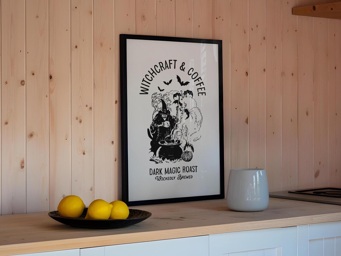 Witchcraft Coffee Halloween Coffee Bar Poster