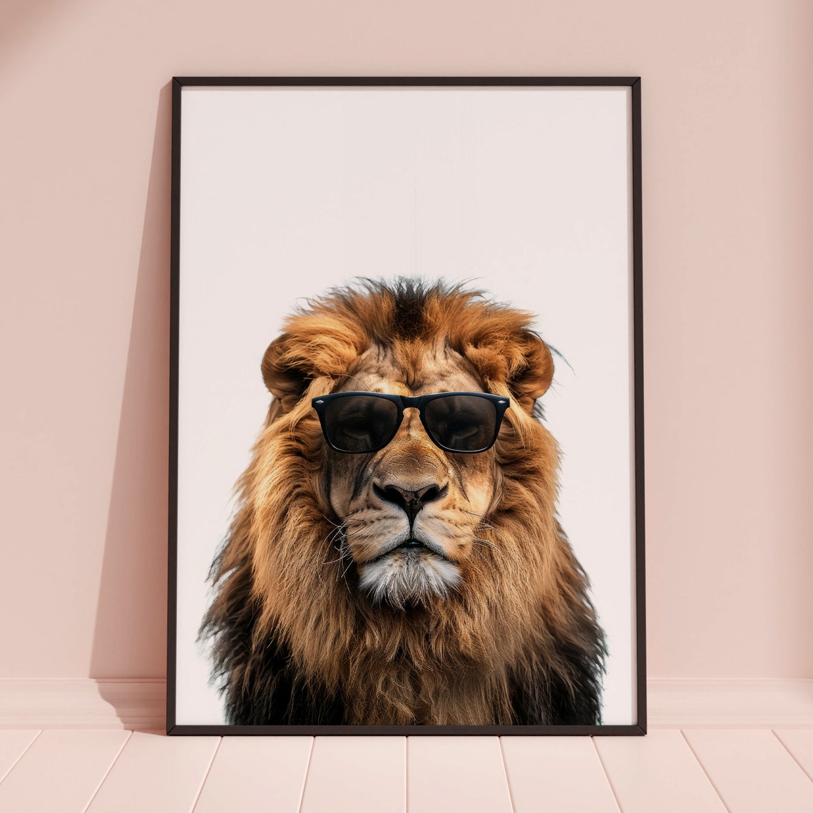 Lion In Sunglasses Print Lion Print Lion Poster Funny Lion Print Lion Art Kids Bedroom Art Funny Animal Print - Image 3