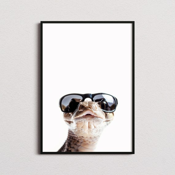 Snake in Sunglasses Funny Animal Poster for Kids