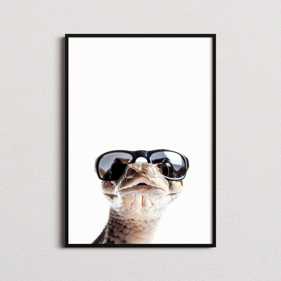 Snake in Sunglasses Funny Animal Poster for Kids