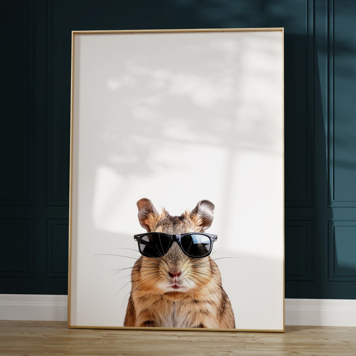 Cute Gerbil Wearing Sunglasses Minimalist Funny Pet Animal Poster - Image 2