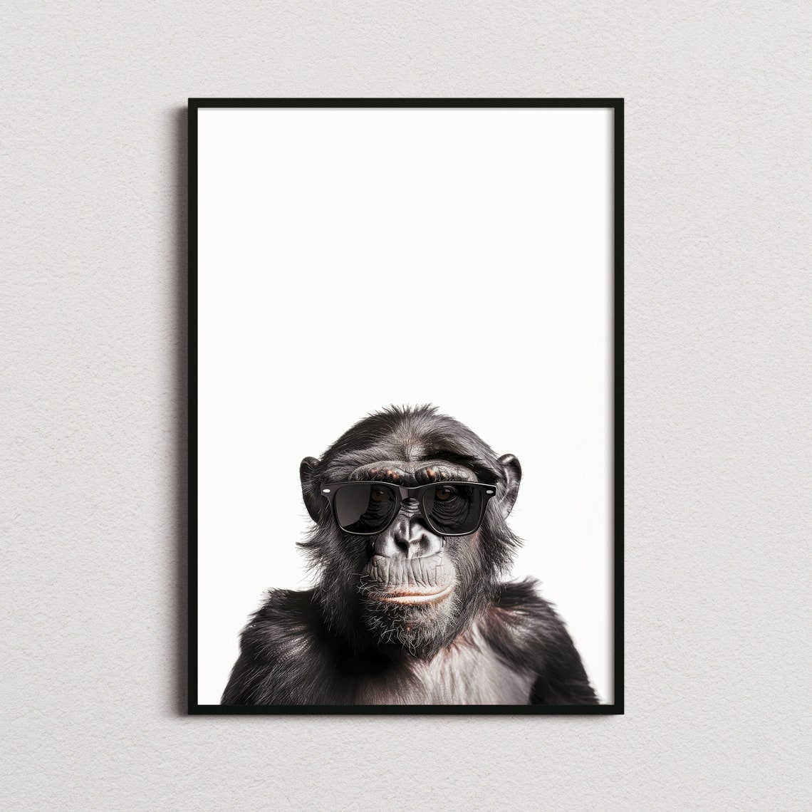 Chimpanzee in Sunglasses Cool Primate Portrait Funny Animal Poster