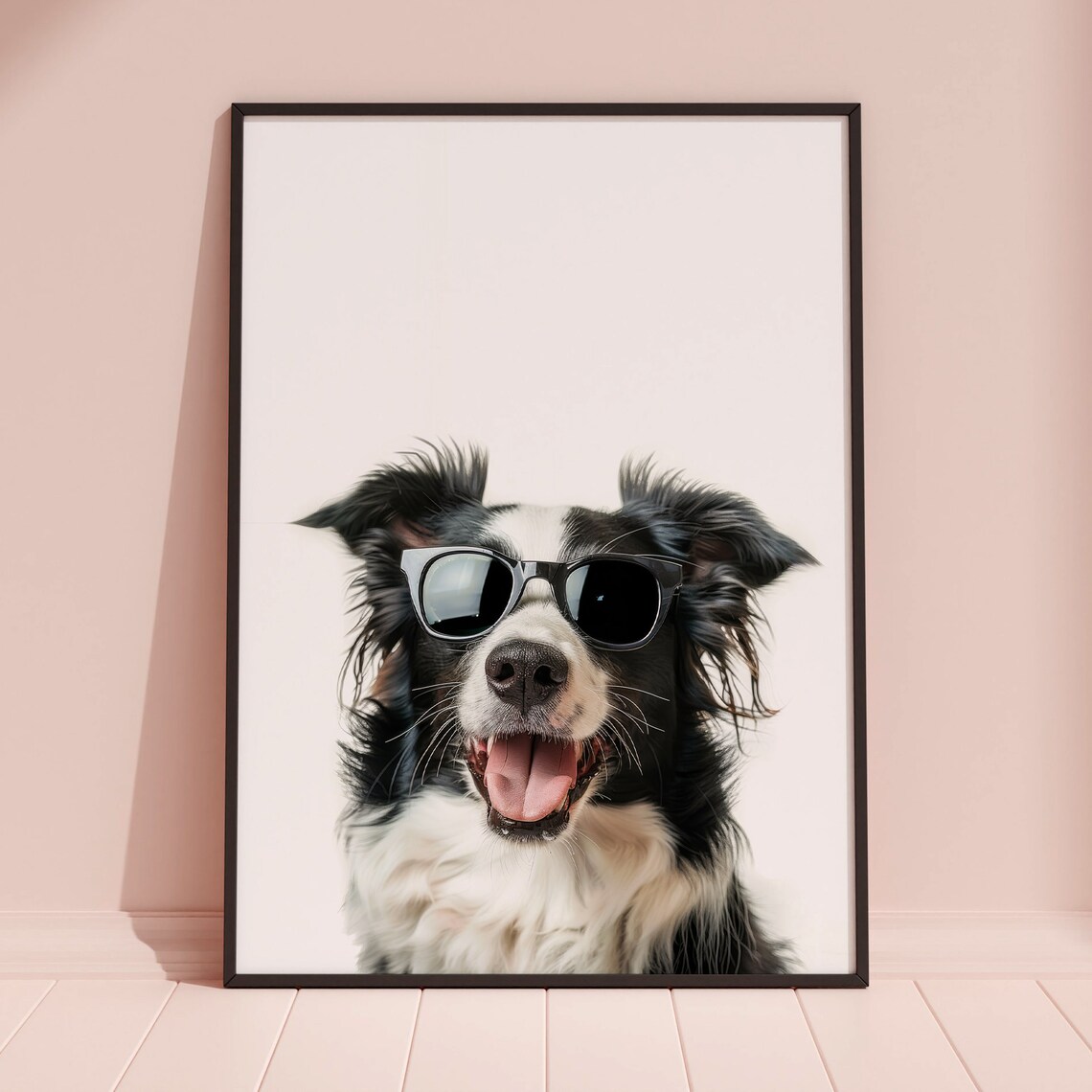 Border Collie in Sunglasses Funny Dog Art Print - Image 3