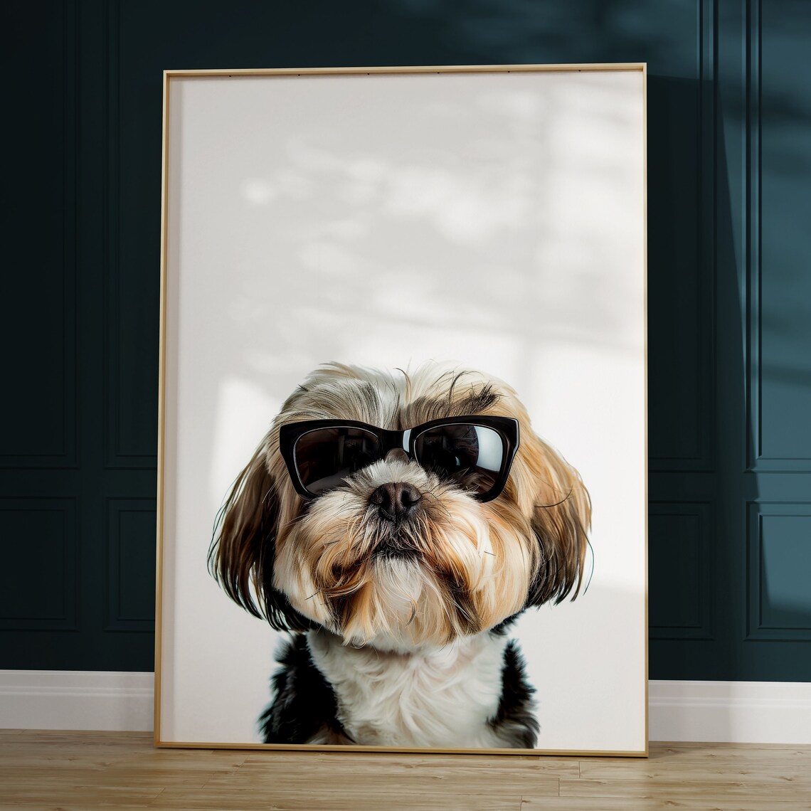 Shih Tzu In Sunglasses Funny Dog Art Print - Image 2