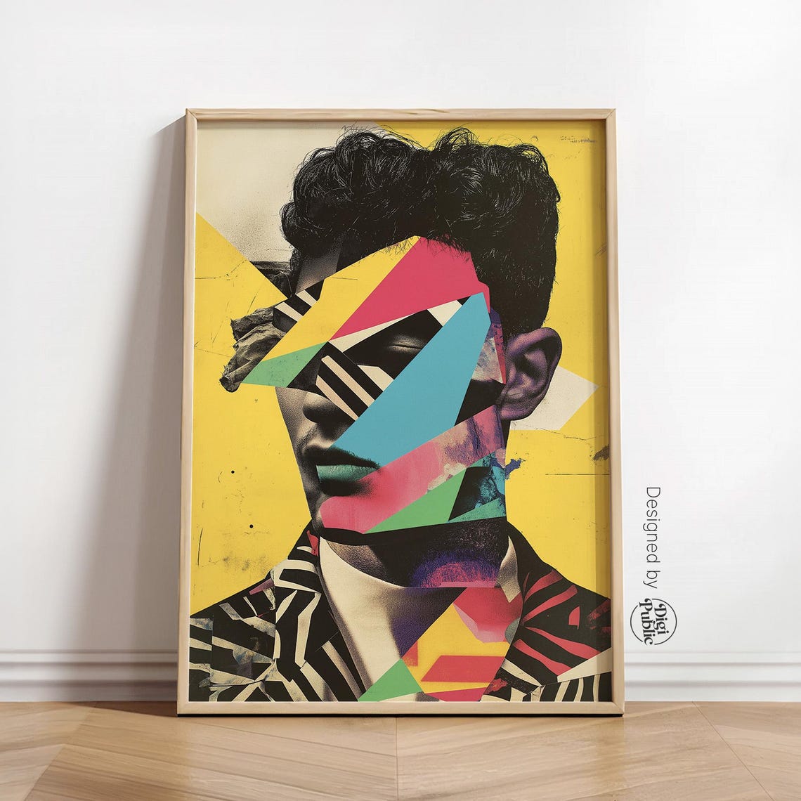 Abstract Portrait Wall Art Modern Geometric Vibrant Pop Art Print For Trendy And Modern Home Decor Wall Print