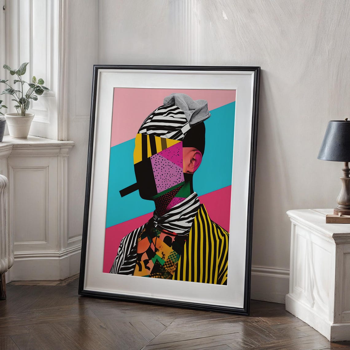 Bold Abstract Portrait Wall Art Modern Geometric Pop Art Print Vibrant For Trendy Home Or Office Decor - Image 2