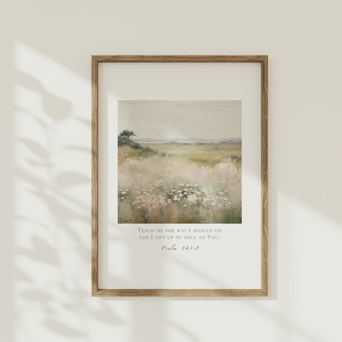 Psalm 143:8 Wildflower Meadow Impressionist Landscape Scripture Poster