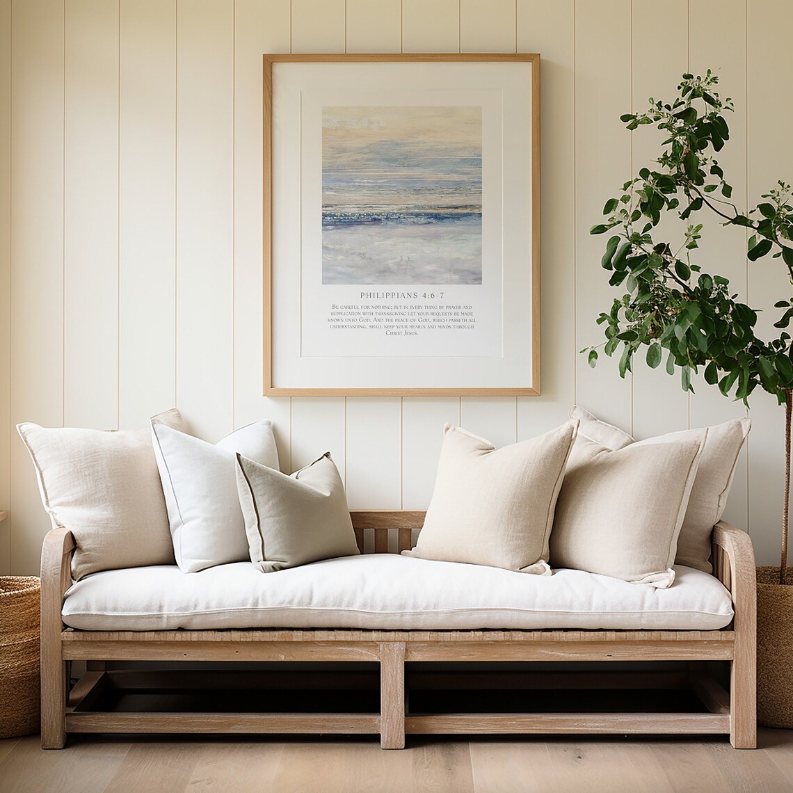 Philippians 4:6-7 Ocean Landscape Art Print - Image 4