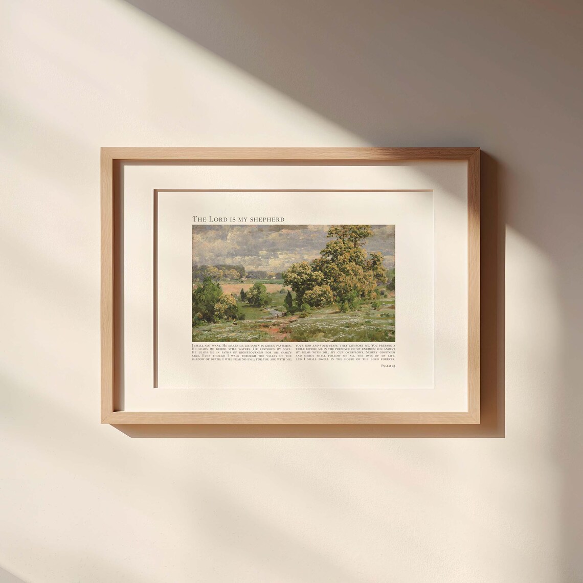 Psalm 23 The Lord Is My Shepherd Green Pasture Impressionist Landscape Poster - Image 3