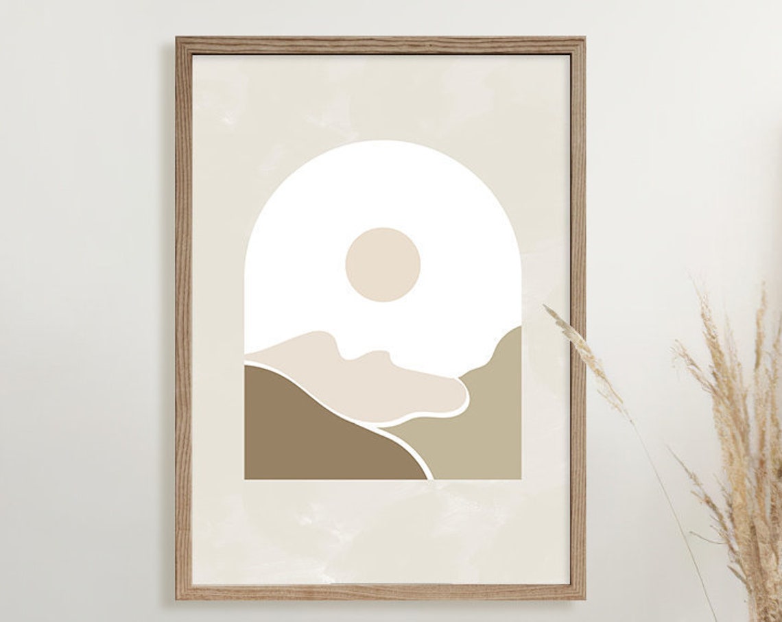 Beige Sun Arch Hills Abstract Minimalist Neutral Modern Print