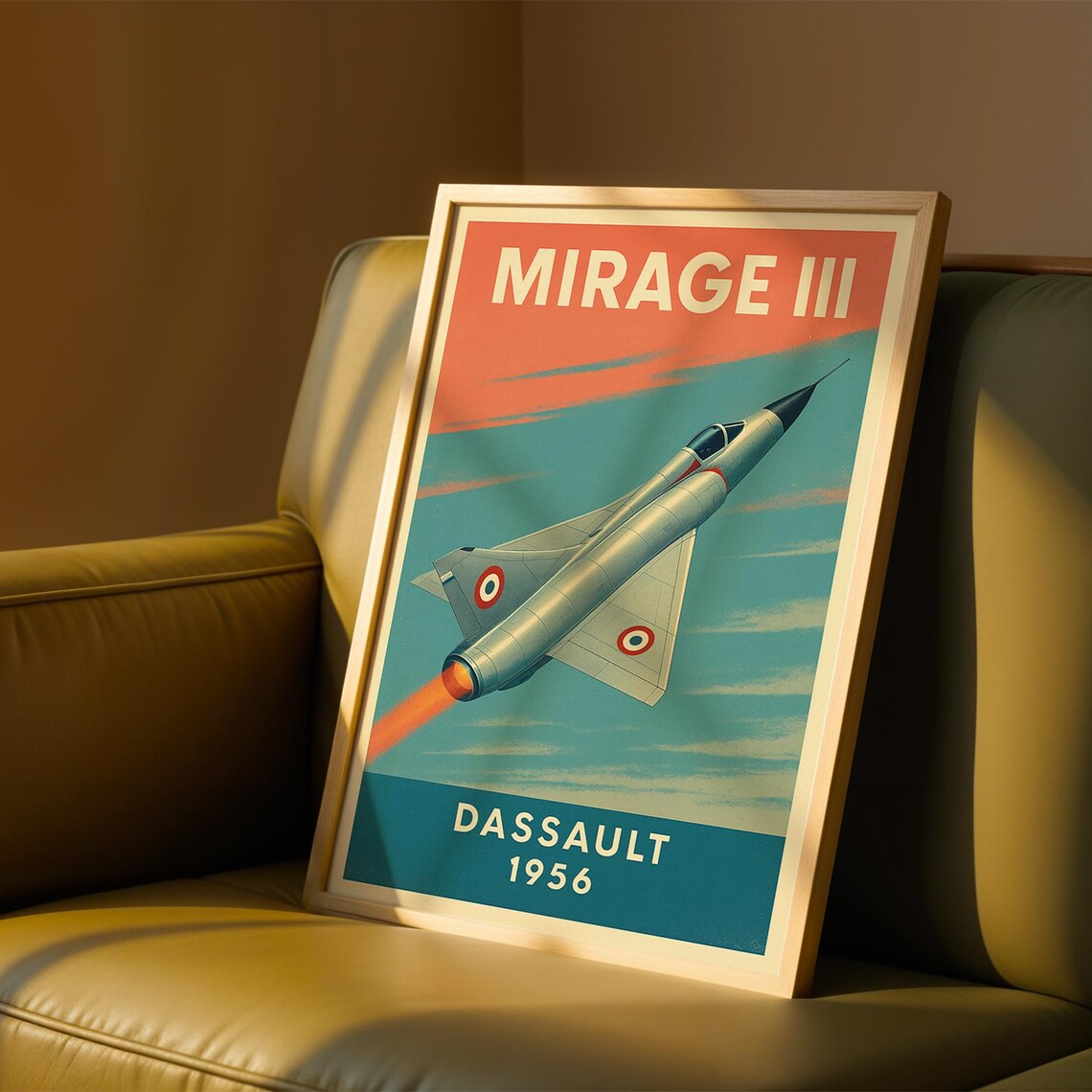 Mirage III Dassault 1956 Vintage French Delta Jet Aviation Poster