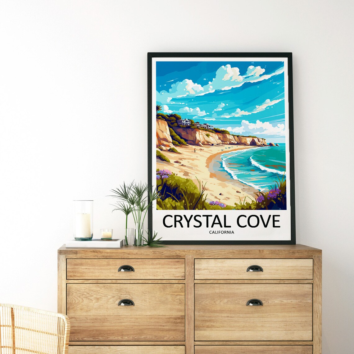 Crystal Cove California Bluff Beach Coastal Orange County Travel Poster - Image 3