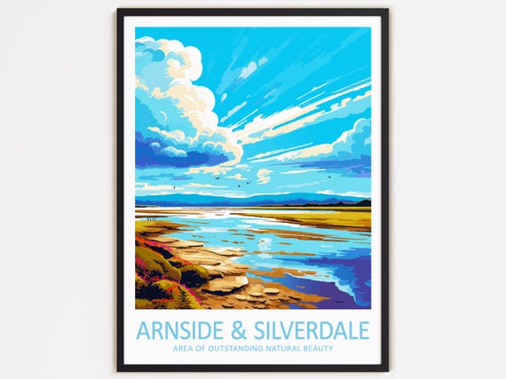 Arnside Silverdale Travel Print Wall Decor Area Of Outstanding Natural Beauty Art Hanging Home Dcor Gift Art