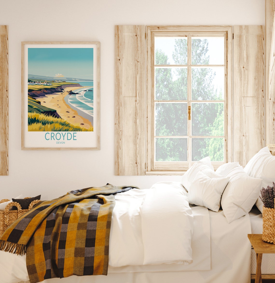 Croyde Devon Coastal Beach Golden Sand Sea Cliffs Travel Poster - Image 2