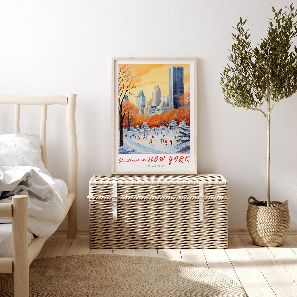 Christmas In New York City Travel Poster, Travel Print - Image 3