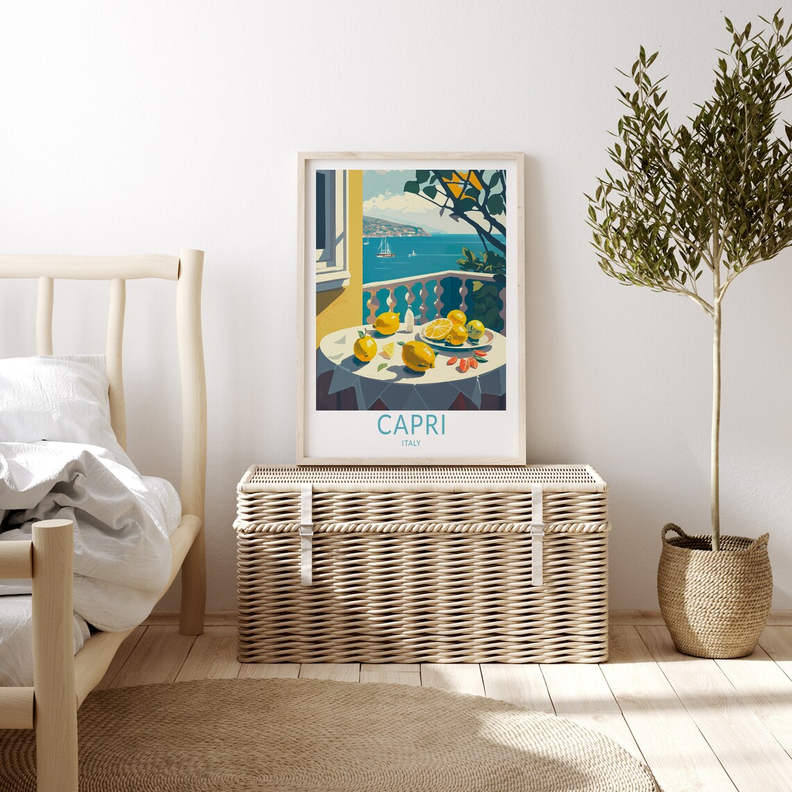 Capri Lemons Travel Poster, Italy Travel Art - Image 3