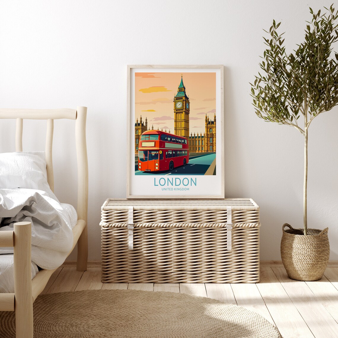 London Big Ben Bridge Travel Poster, England - Image 3
