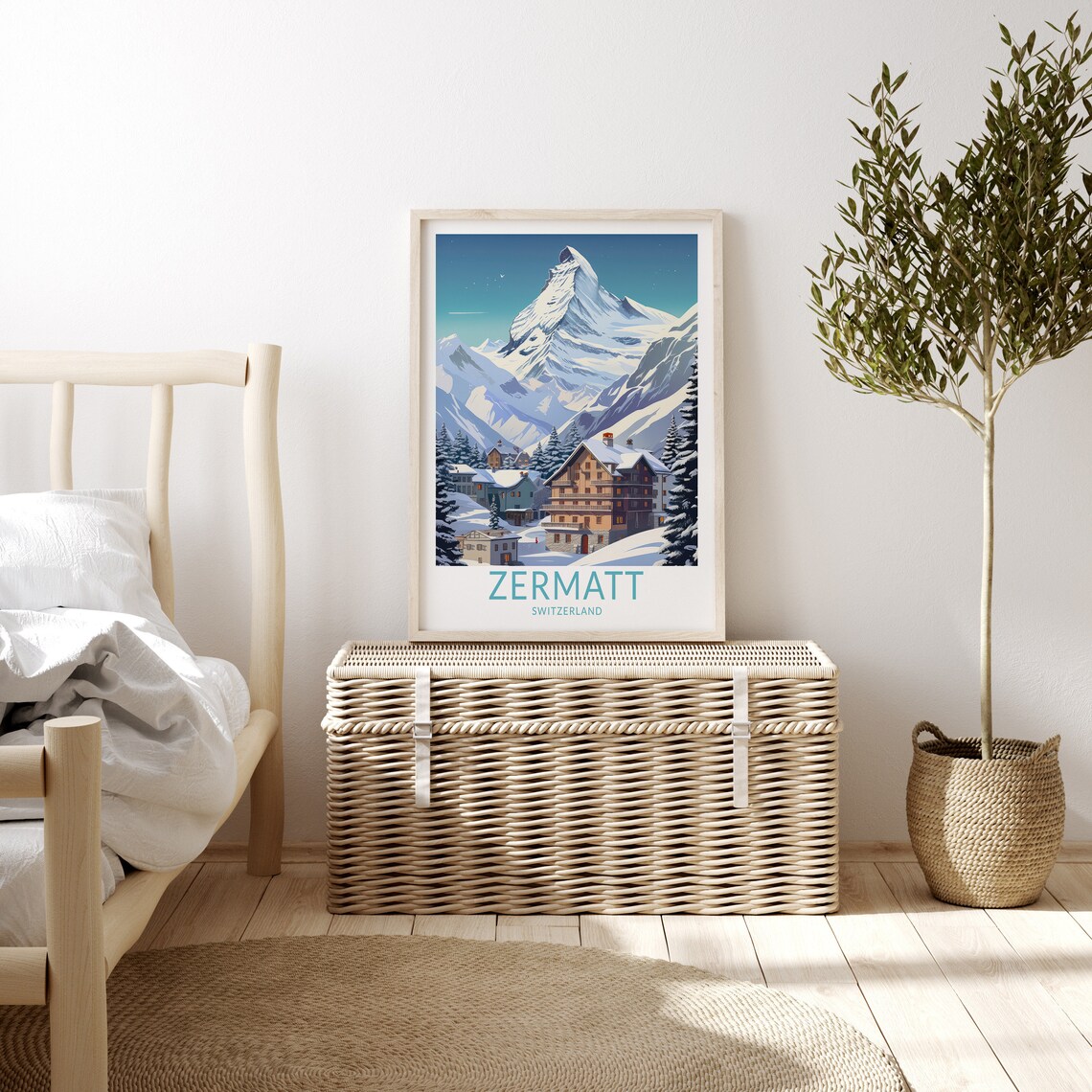 Zermatt Switzerland Travel Poster, Valais Canton - Image 3