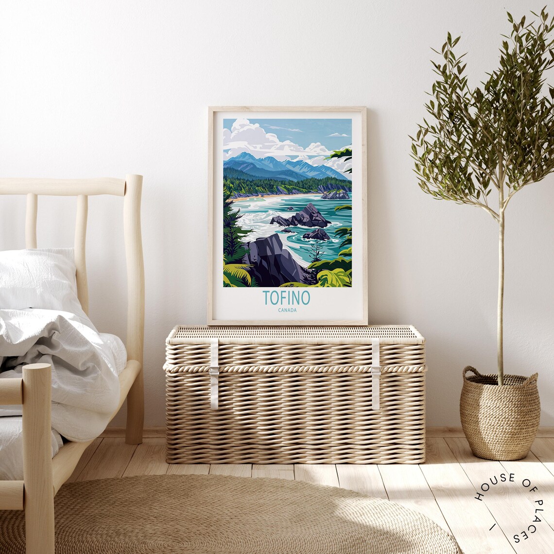 Tofino Canada Surf Coast Rocky Headlands Mountain View Poster - Image 2