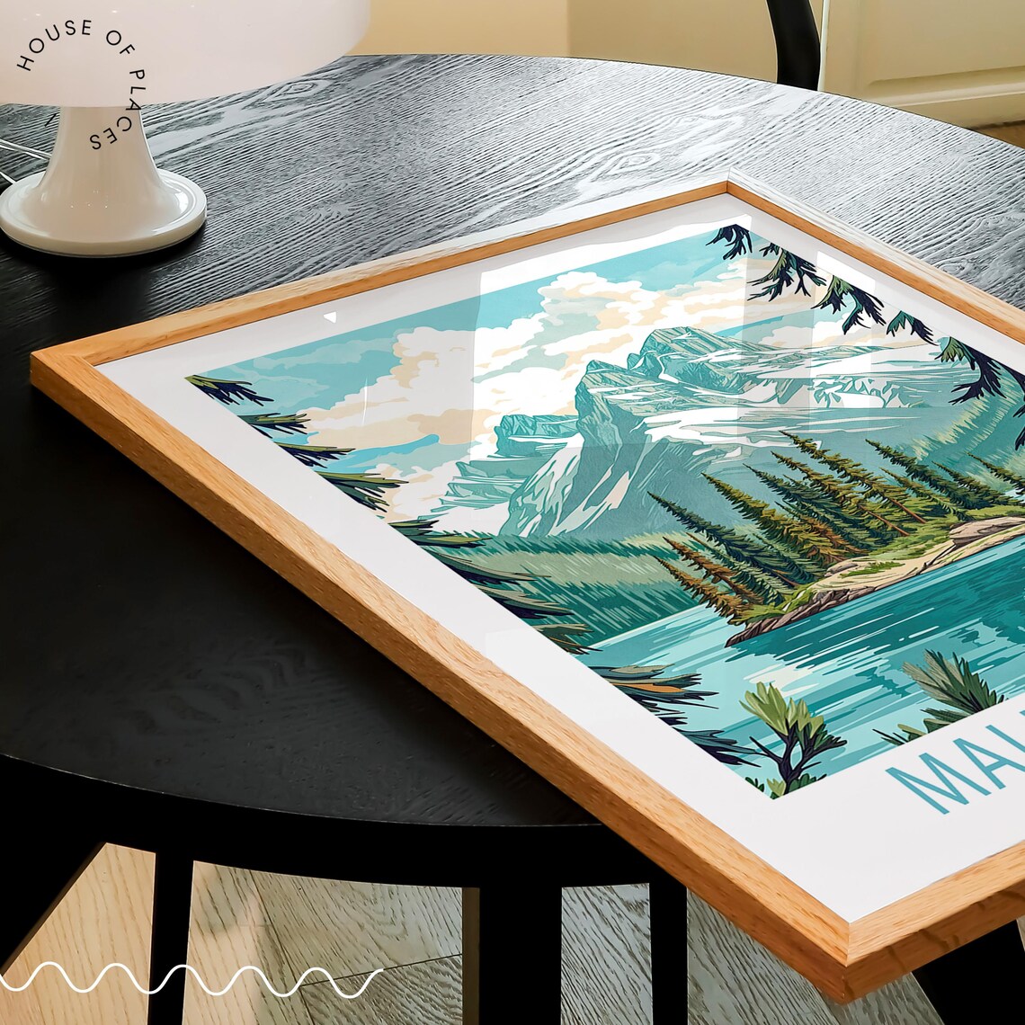 Maligne Lake Travel Poster, Canada Landscape Print - Image 3