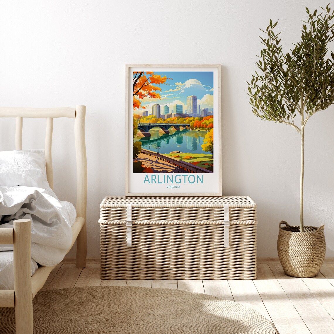 Arlington Virginia Travel Poster, City Wall Art Decor - Image 3