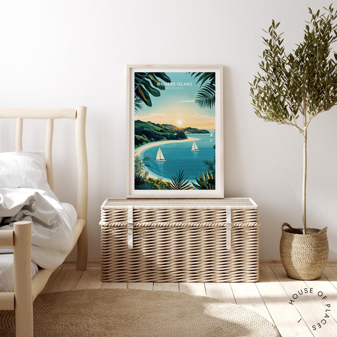 Waiheke Island New Zealand Poster Waiheke Island Travel Wall Art New Zealand Print House Worming Gifts Birthday Gifts - Image 4