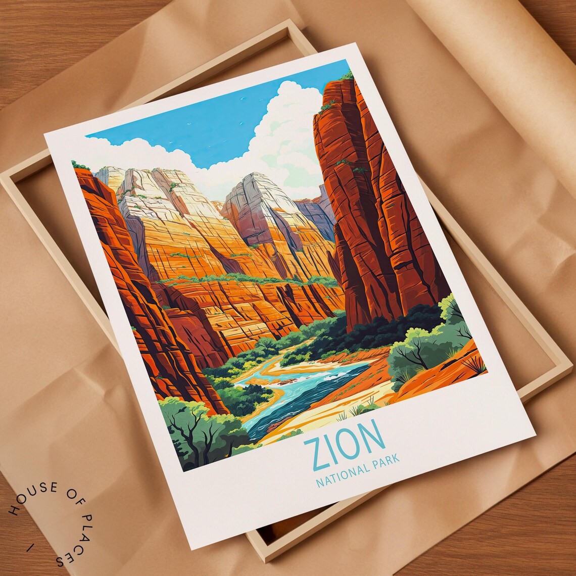 Zion National Park Travel Poster, Utah Park - Image 2