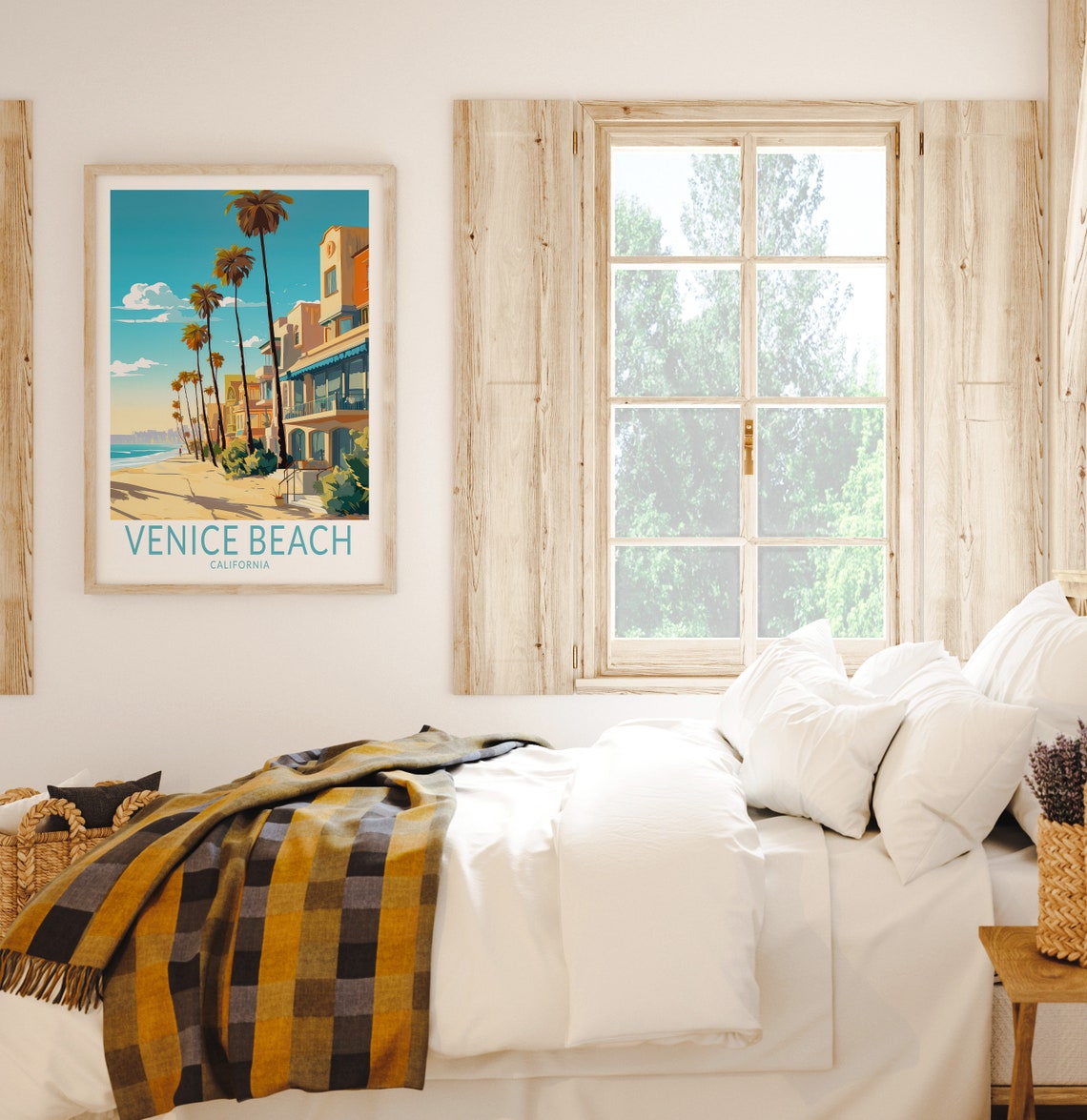 Venice Beach California Palm Boardwalk Beachfront Travel Poster - Image 2