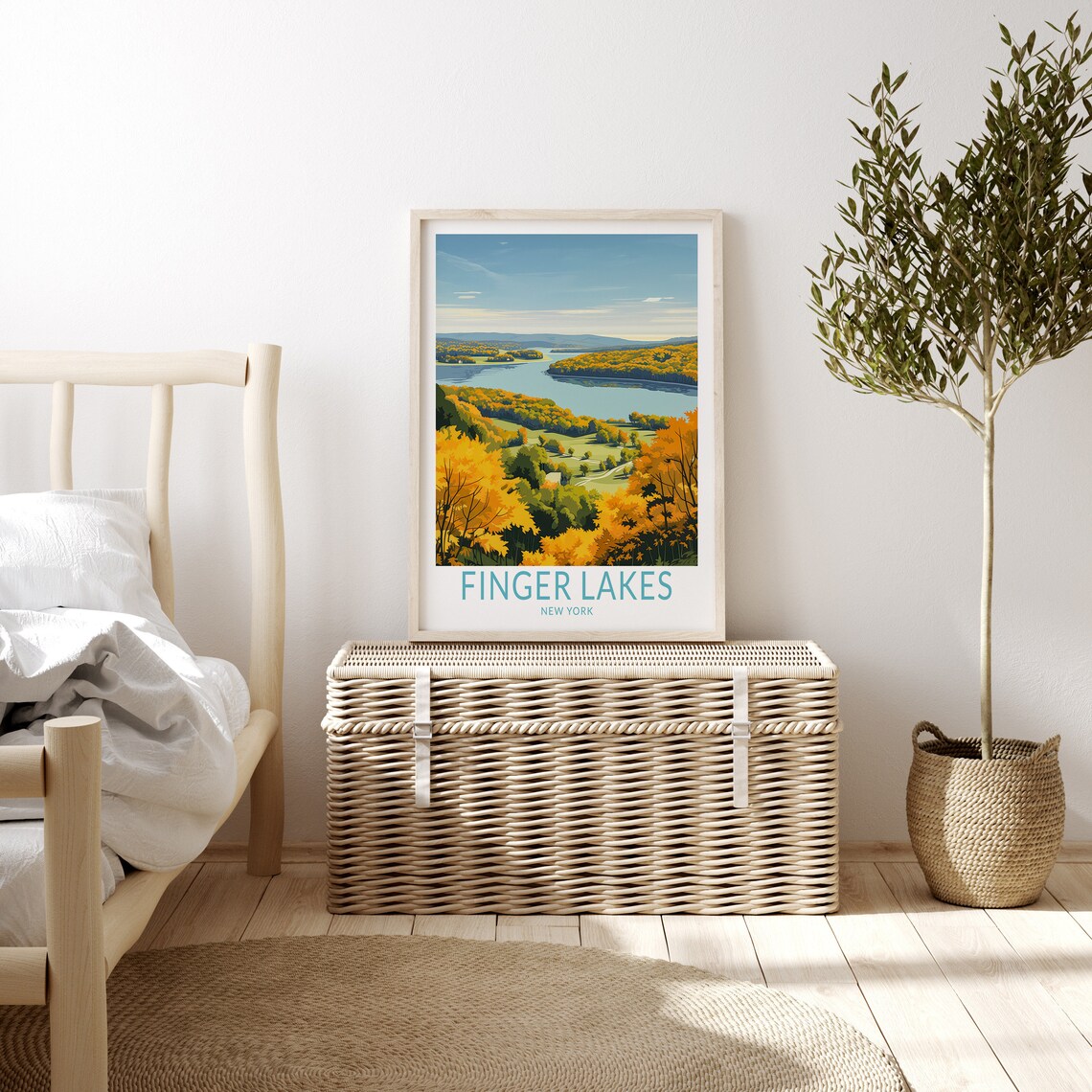 Finger Lakes New York Autumn Foliage Lake Vista Landscape Poster - Image 3