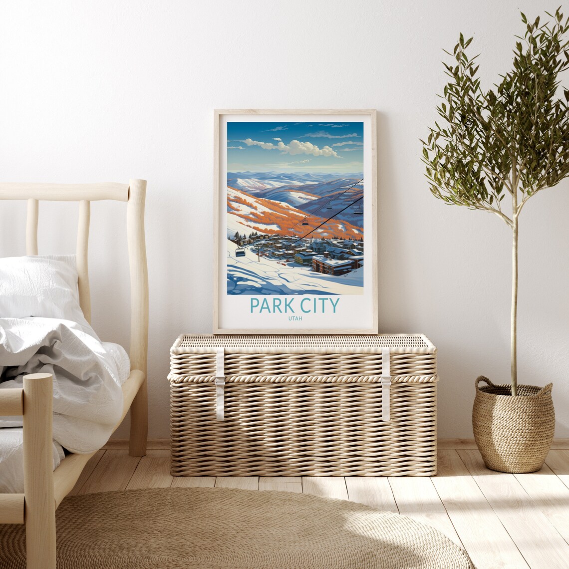 Park City Utah Winter Travel Poster, Ski Travel Art - Image 3
