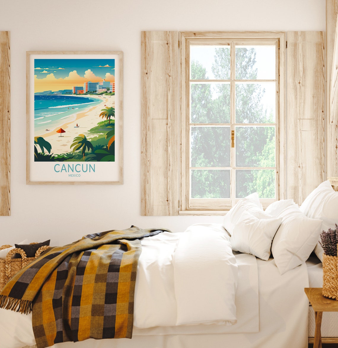 Cancun Travel Poster Cancun City Travel Poster Print Cancun Travel Poster Wall Art Cancun Mxico La Capital Coastal Travel Poster - Image 2
