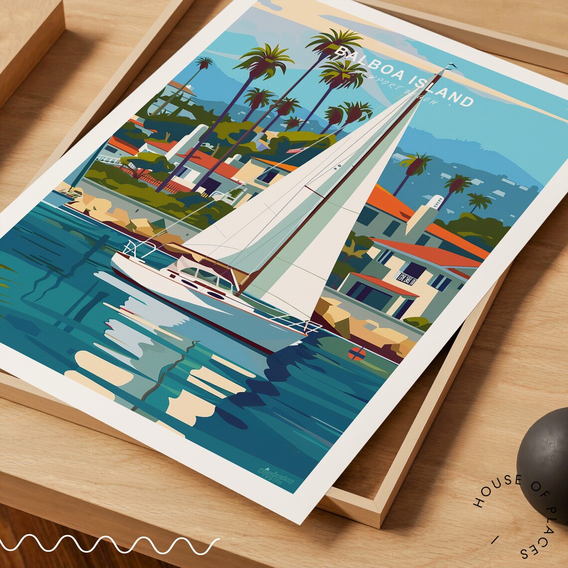 Balboa Island Travel Poster, Newport Beach Coast - Image 3