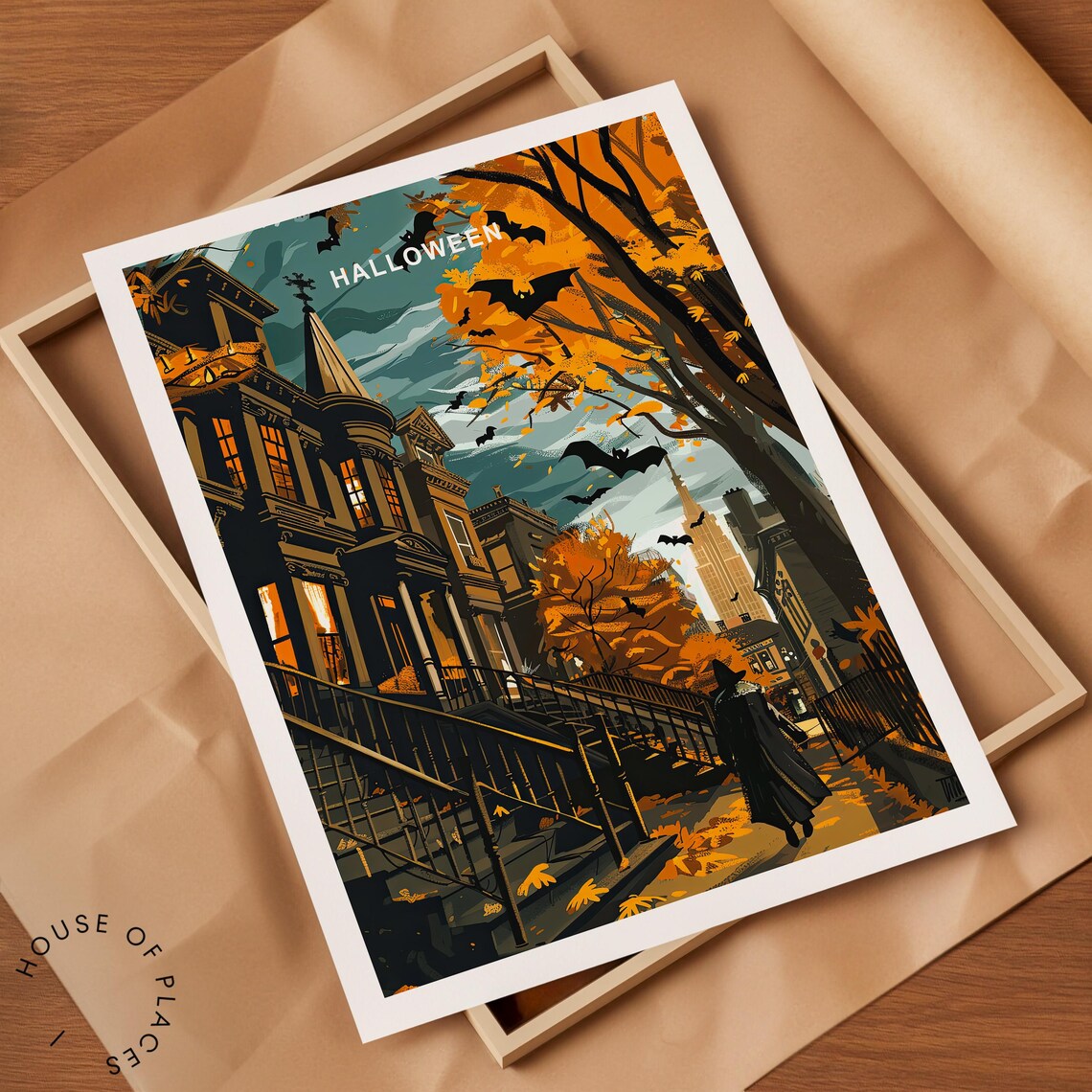 Halloween Vintage Art Print, Personalised Decor - Image 2