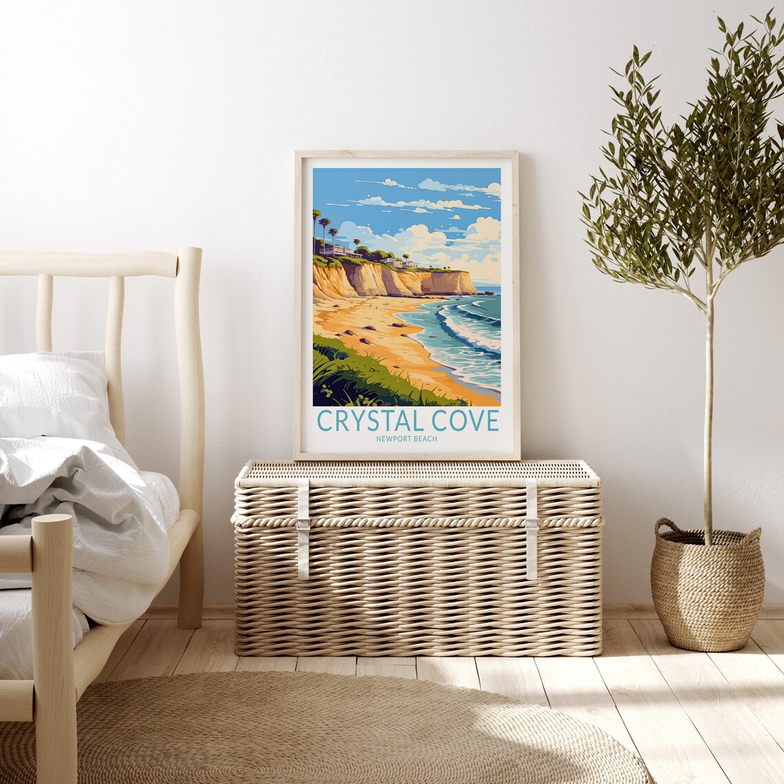 Crystal Cove California Travel Poster, Newport Beach - Image 3