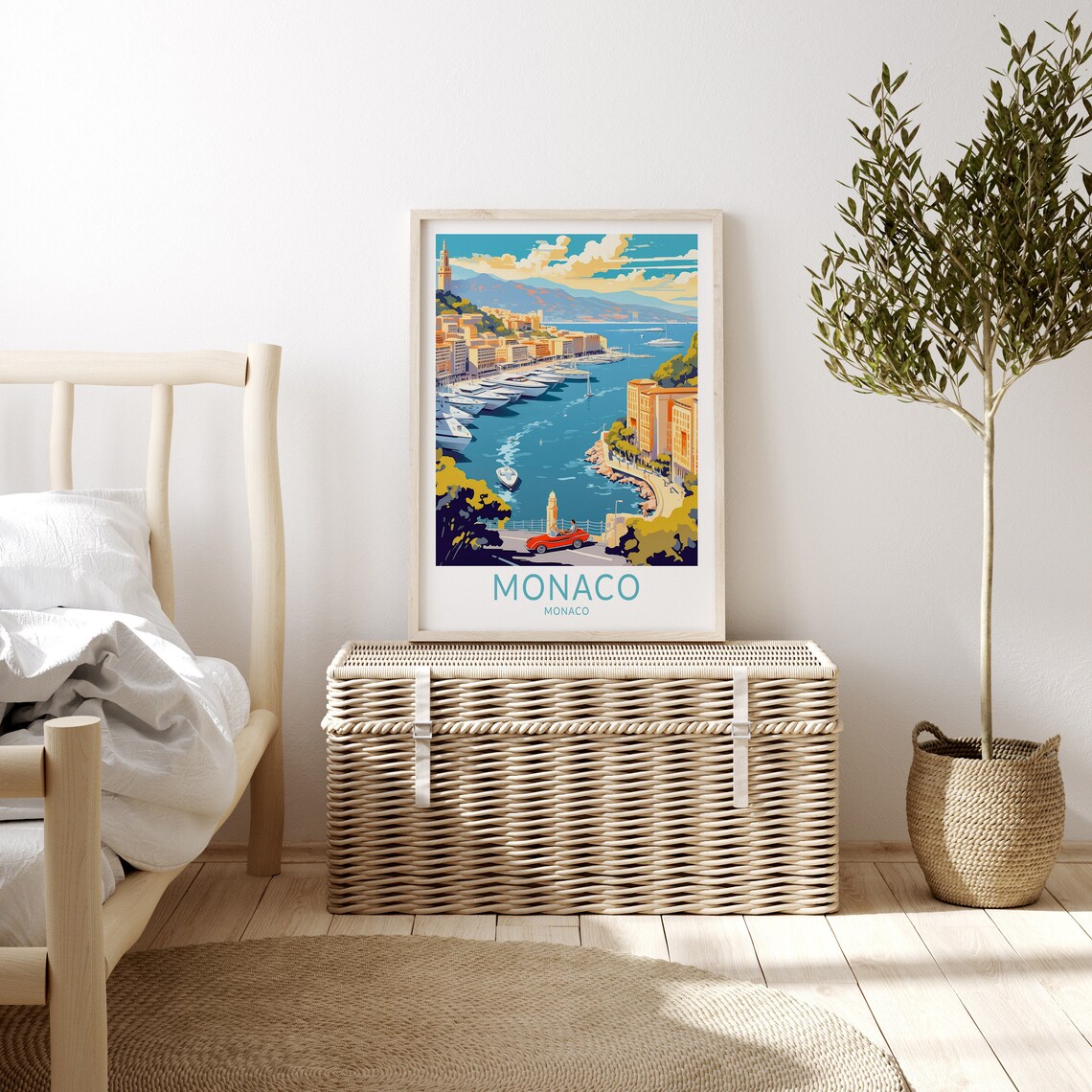 Monaco City Travel Poster, French Riviera Travel Art - Image 3