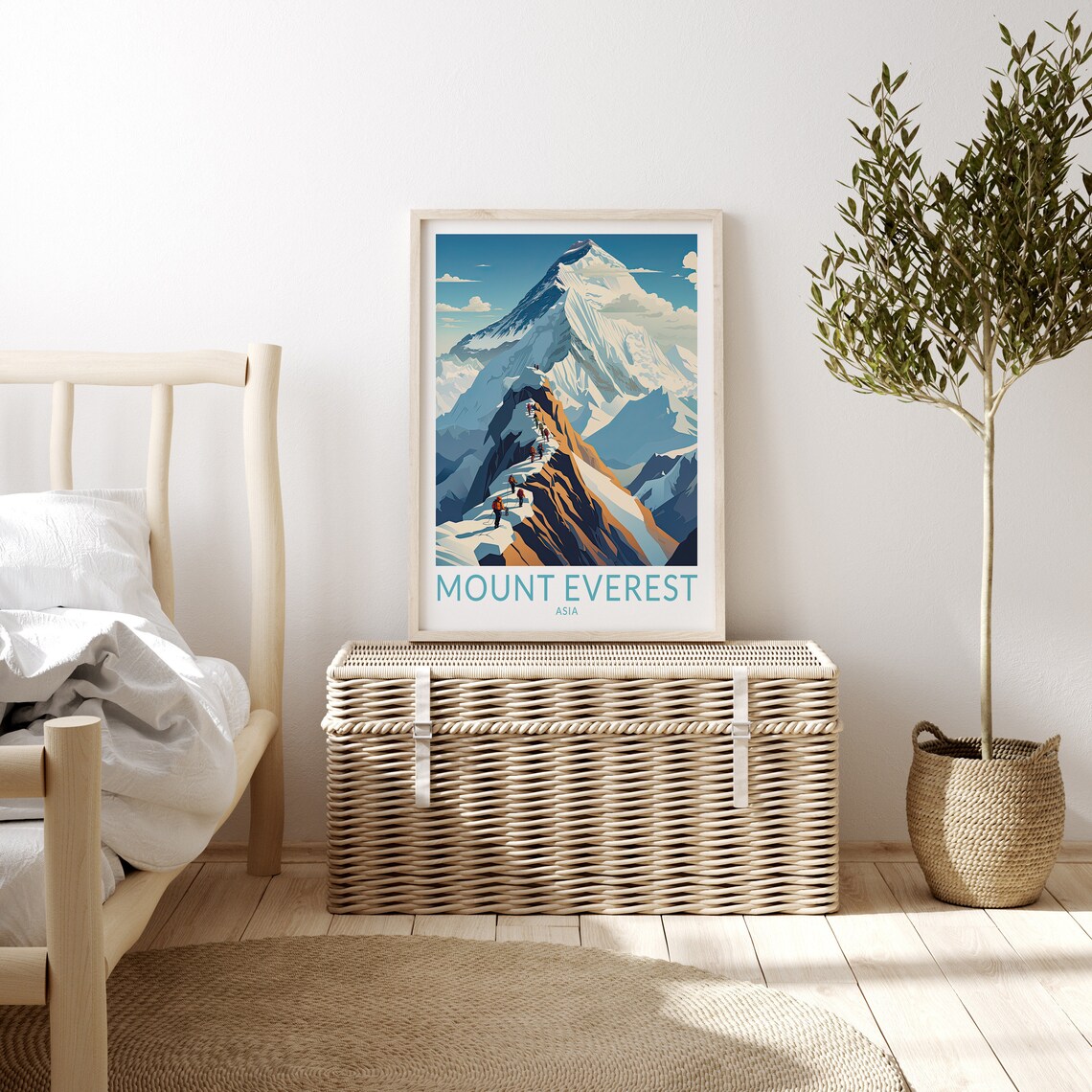 Mount Everest Travel Poster, Mountain Landscape Art Print - Image 3