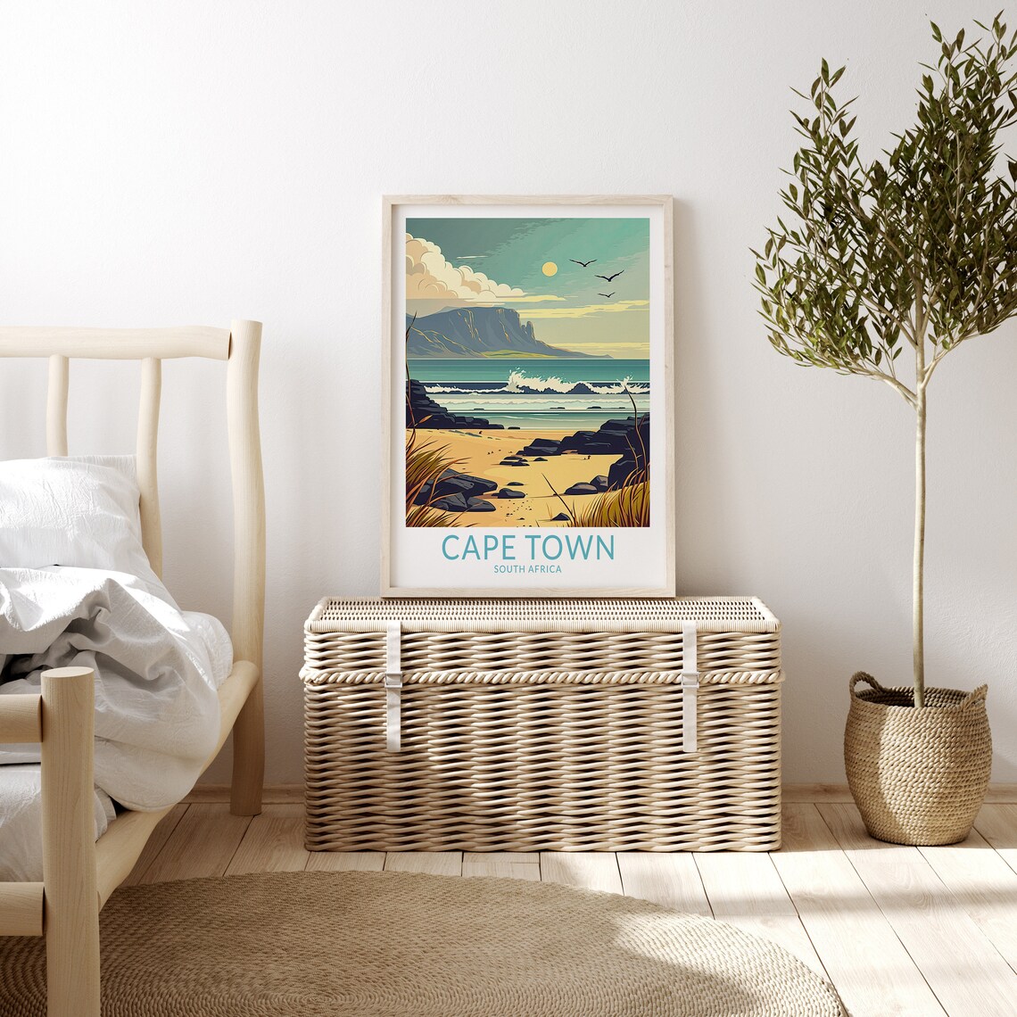 Cape Town South Africa Travel Poster, Coastline - Image 3