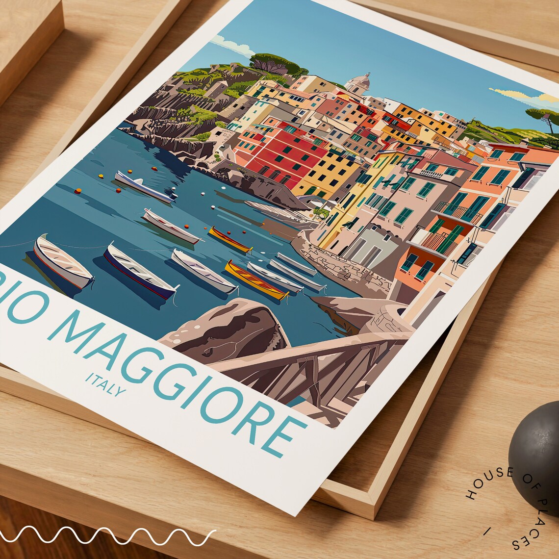 Rio Maggiore Italy Colorful Harbor Cinque Terre Travel Poster - Image 3