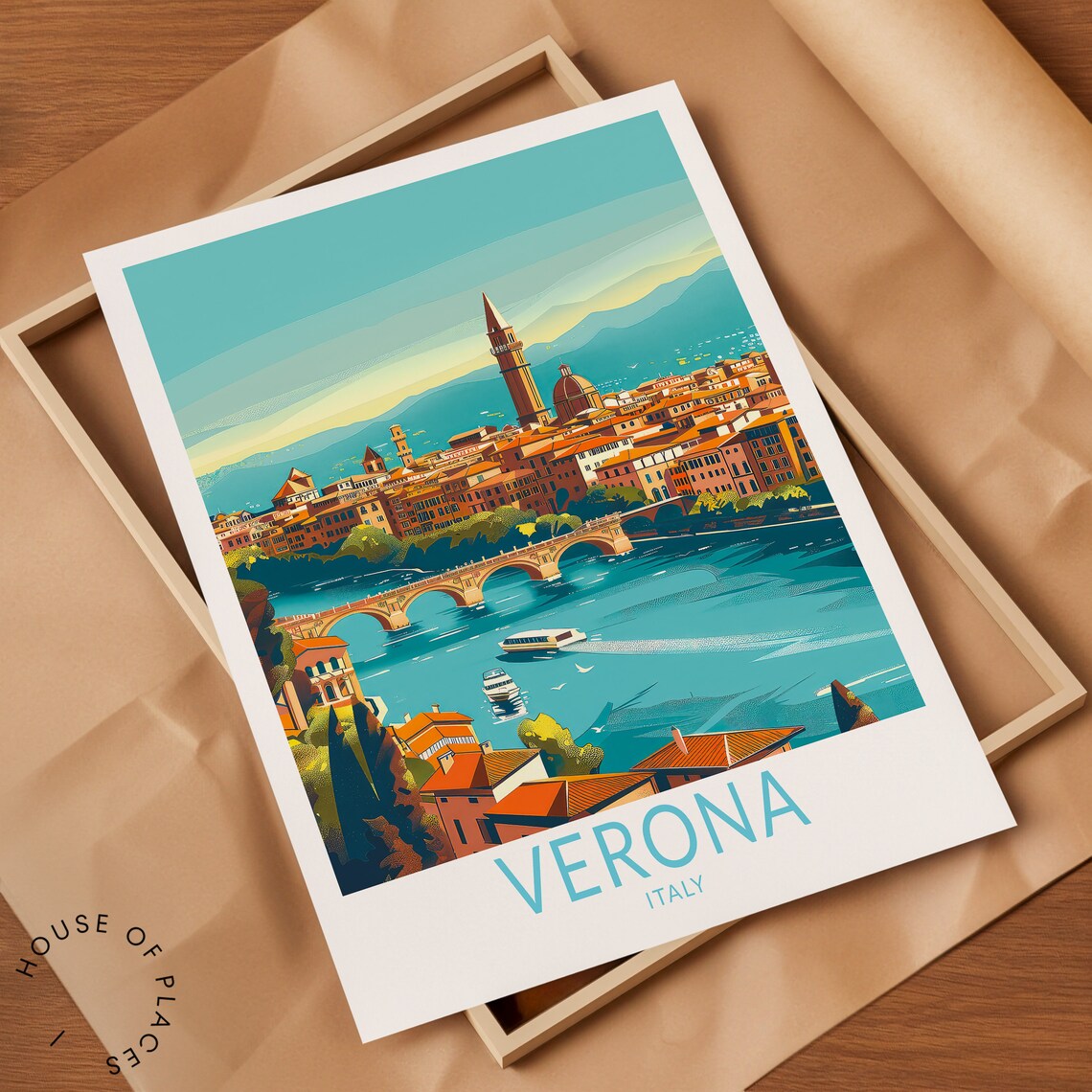 Verona Italy Travel Poster, City Travel Art Print - Image 2