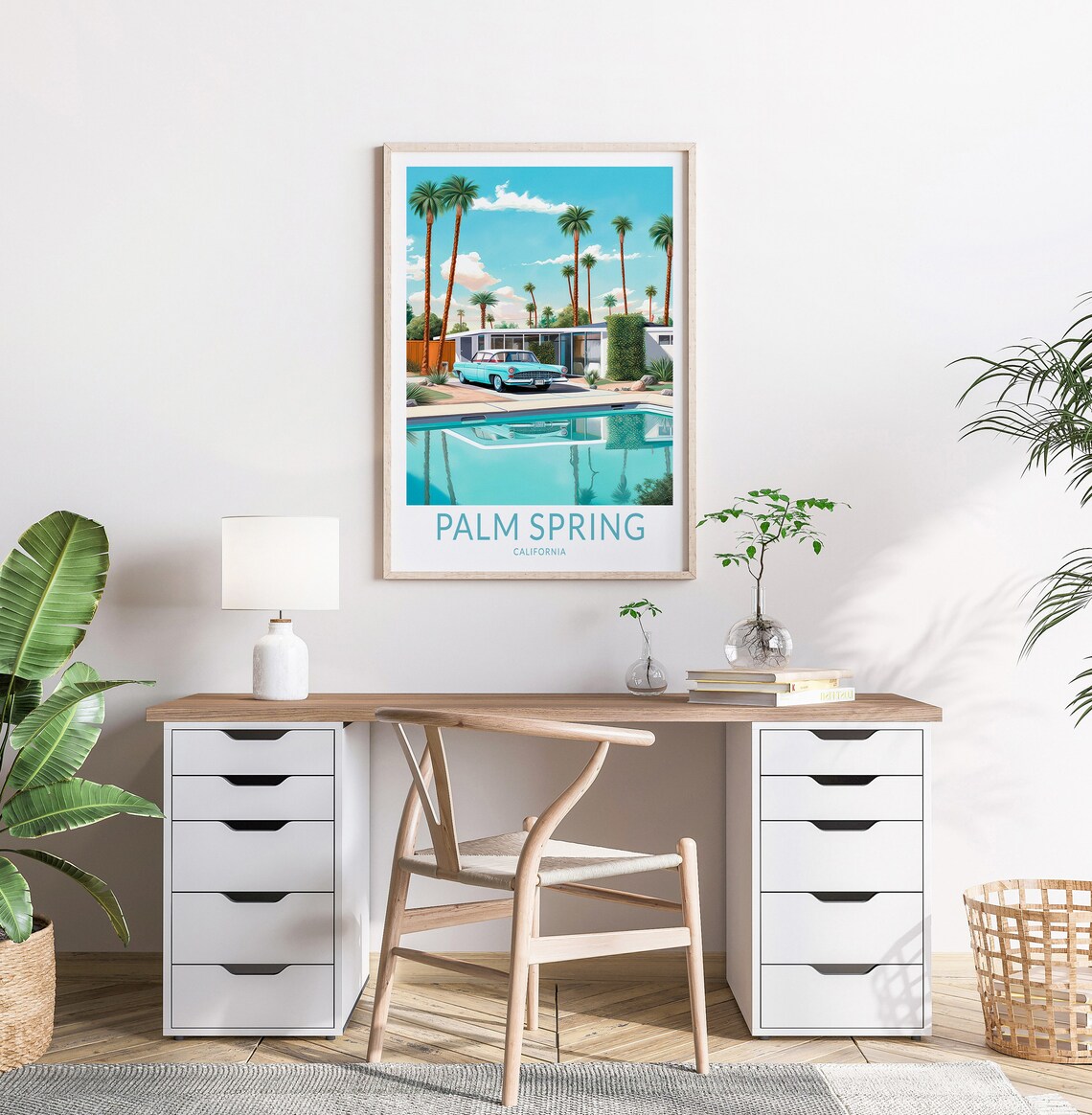 Palm Springs Travel Poster, California Travel Art - Image 2