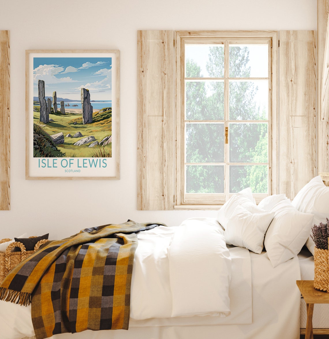 Isle Of Lewis Travel Print Isle Of Lewis Scotland Poster Print Isle Of Lewis Island Wall Art English Channel Coast Wall Decor - Image 2
