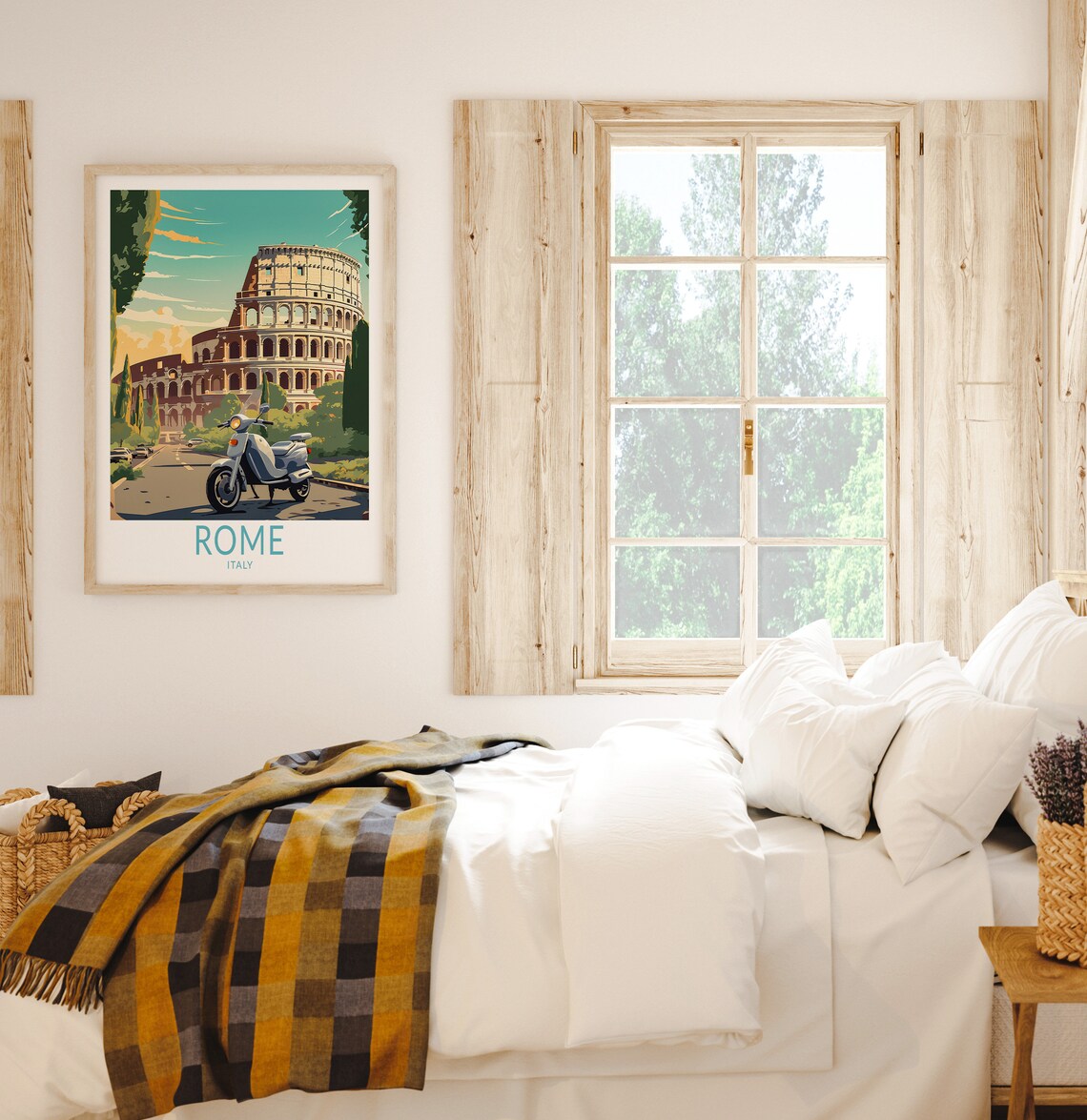 Rome Italy Travel Poster, Colosseum Architecture Print - Image 2