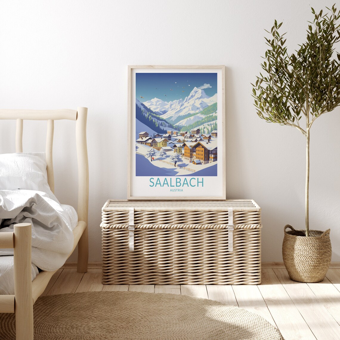 Saalbach, Austria Travel Poster Art Print - Image 3