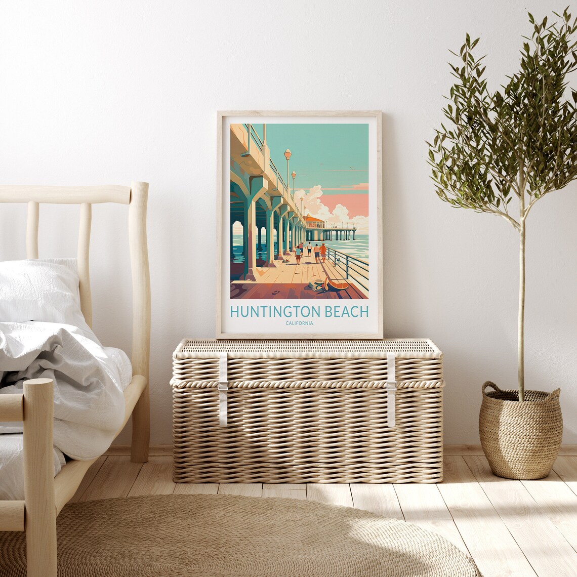 Huntington Beach California Travel Poster, Coast Decor - Image 3