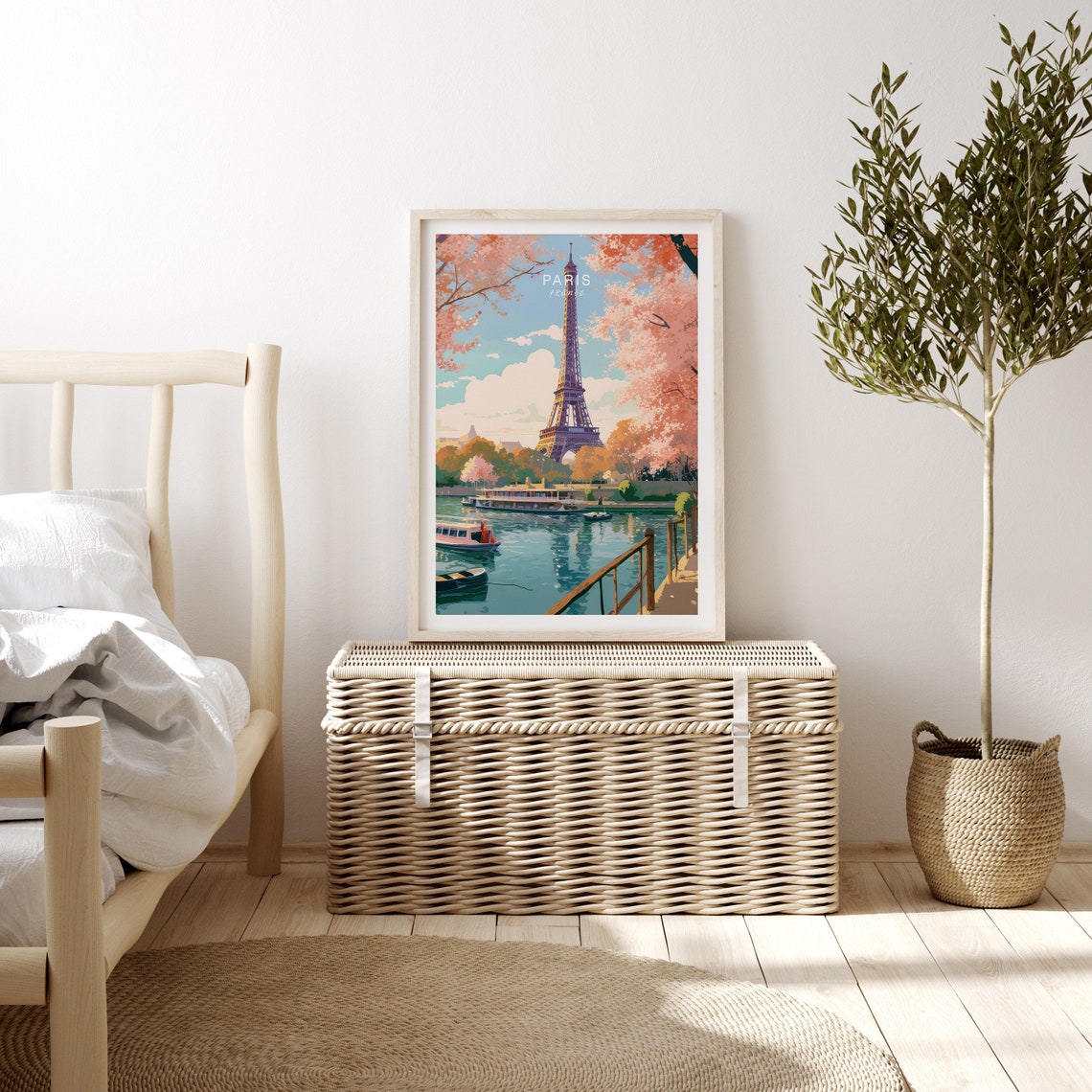 Paris Travel Print Wall Art Eiffel Tower Paris France Travel Poster Europe Travel Poster Minimalist Traveler Home Décor Traveler Gifts - Image 3