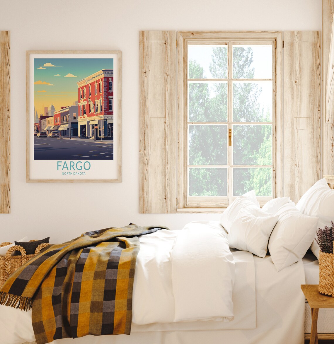 Fargo North Dakota Downtown Vintage Street Scene Travel Poster - Image 2