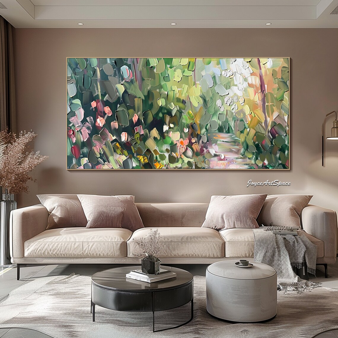 Abstract Forest Landscape, Modern Bedroom Art Print - Image 3